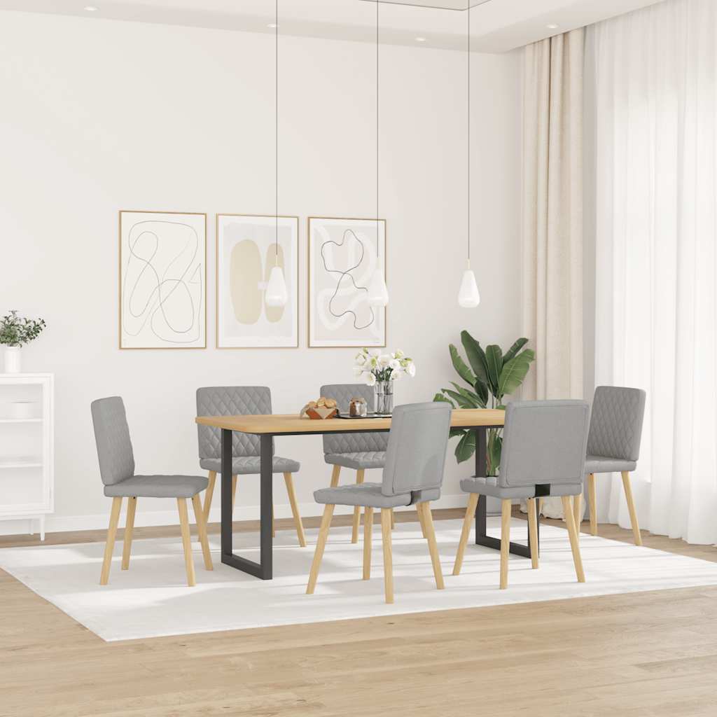 spisebordsstole 6 stk. stof sky grå