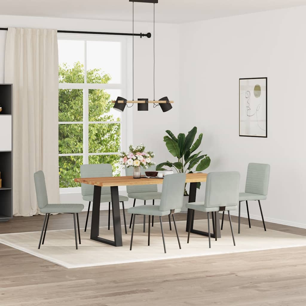 spisebordsstole 6 stk. velour lysegrå