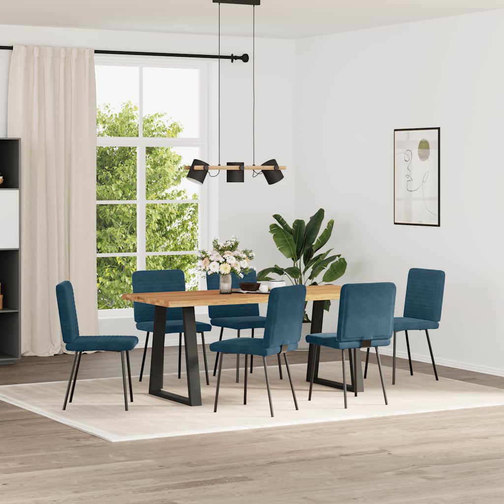 spisebordsstole 6 stk. velour blå