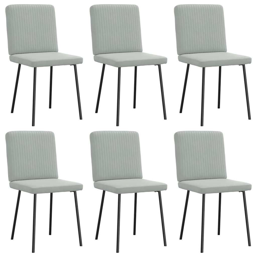 spisebordsstole 6 stk. velour lysegrå