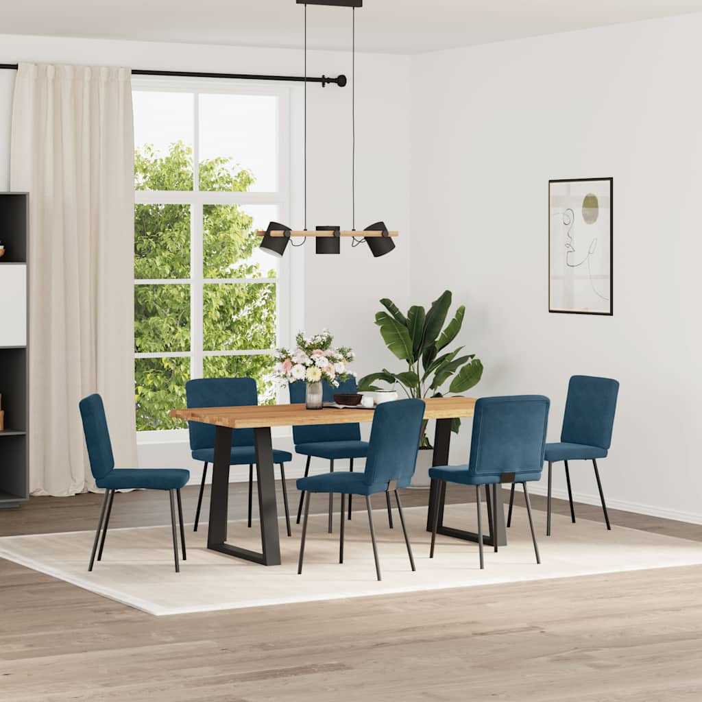 spisebordsstole 6 stk. velour blå