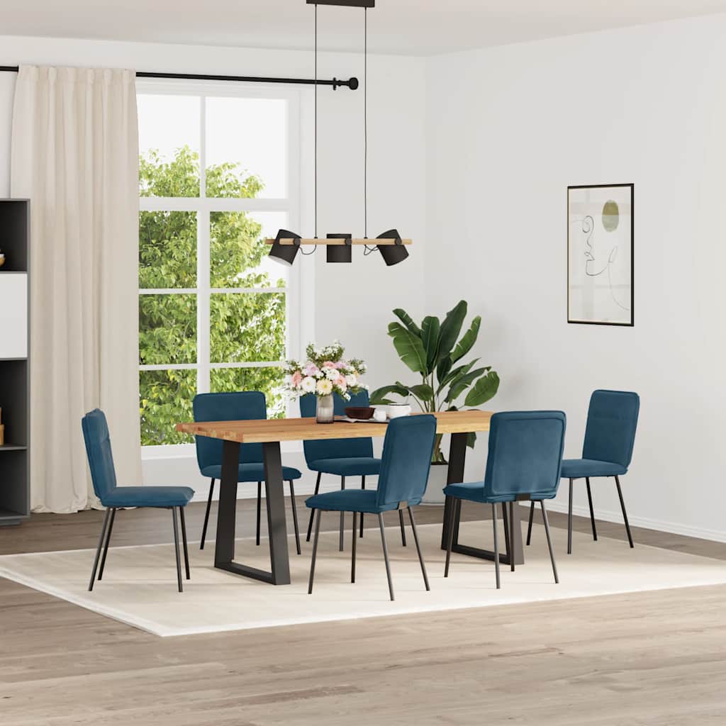 spisebordsstole 6 stk. velour blå