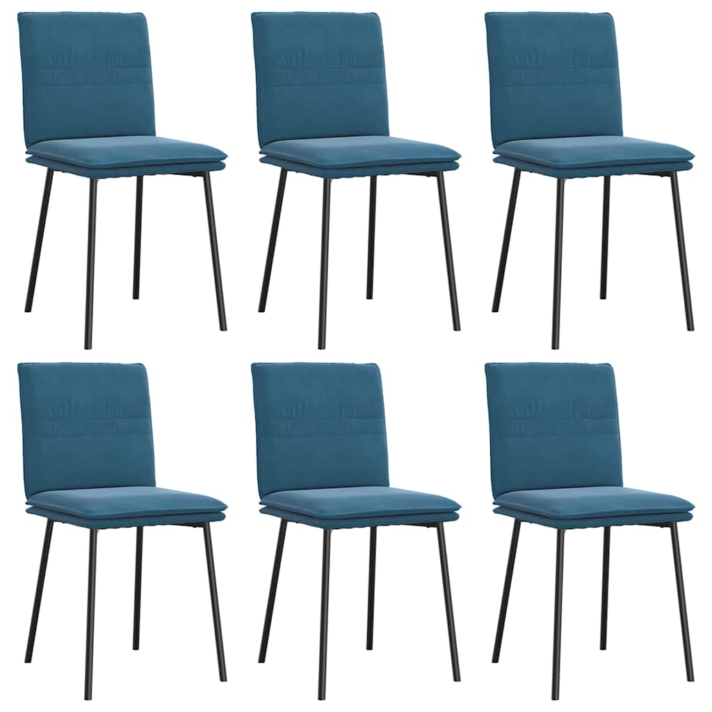 spisebordsstole 6 stk. velour blå