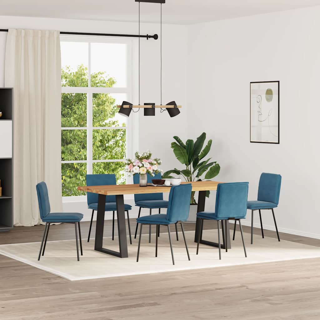 spisebordsstole 6 stk. velour blå