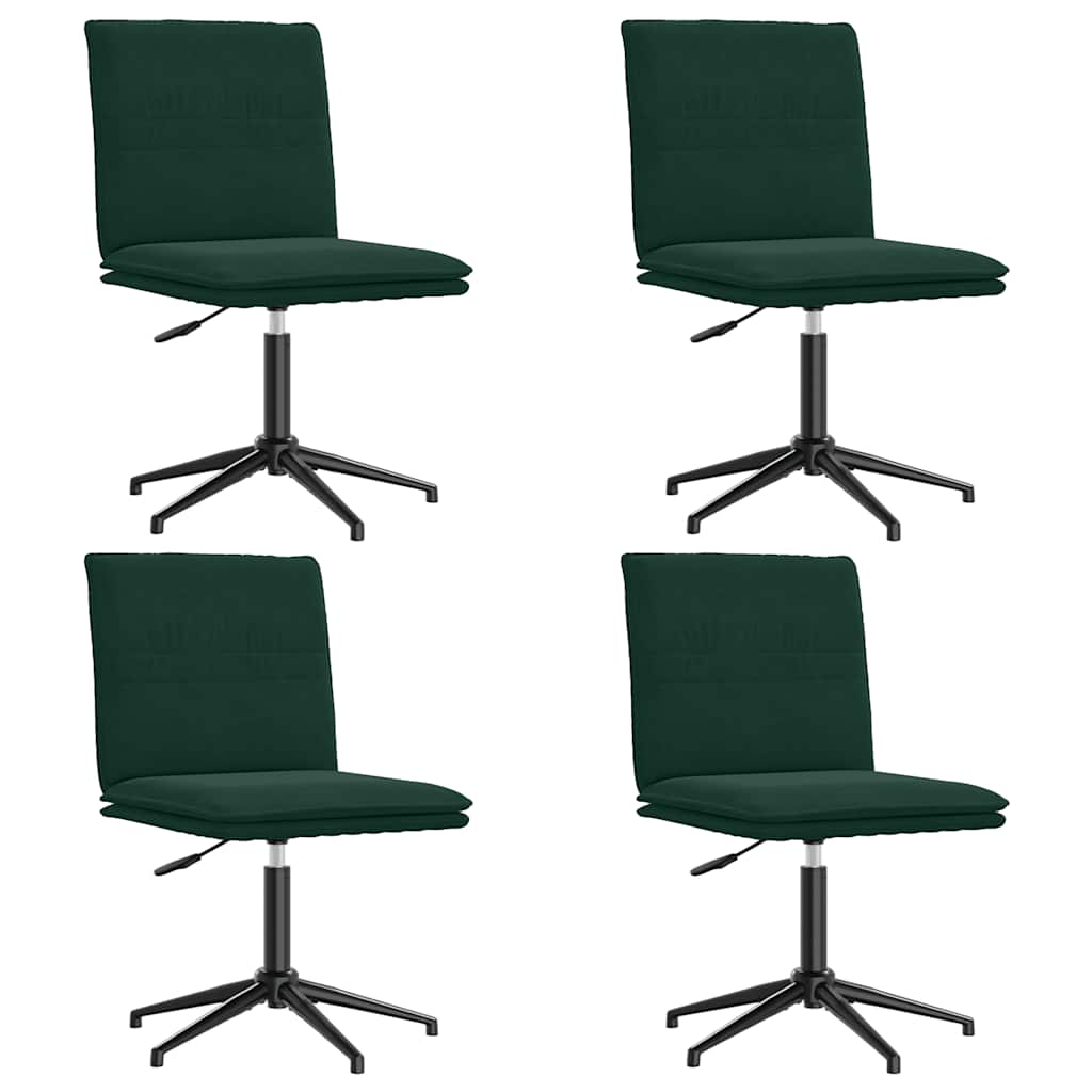 spisebordsstole 4 stk. velour mørkegrøn