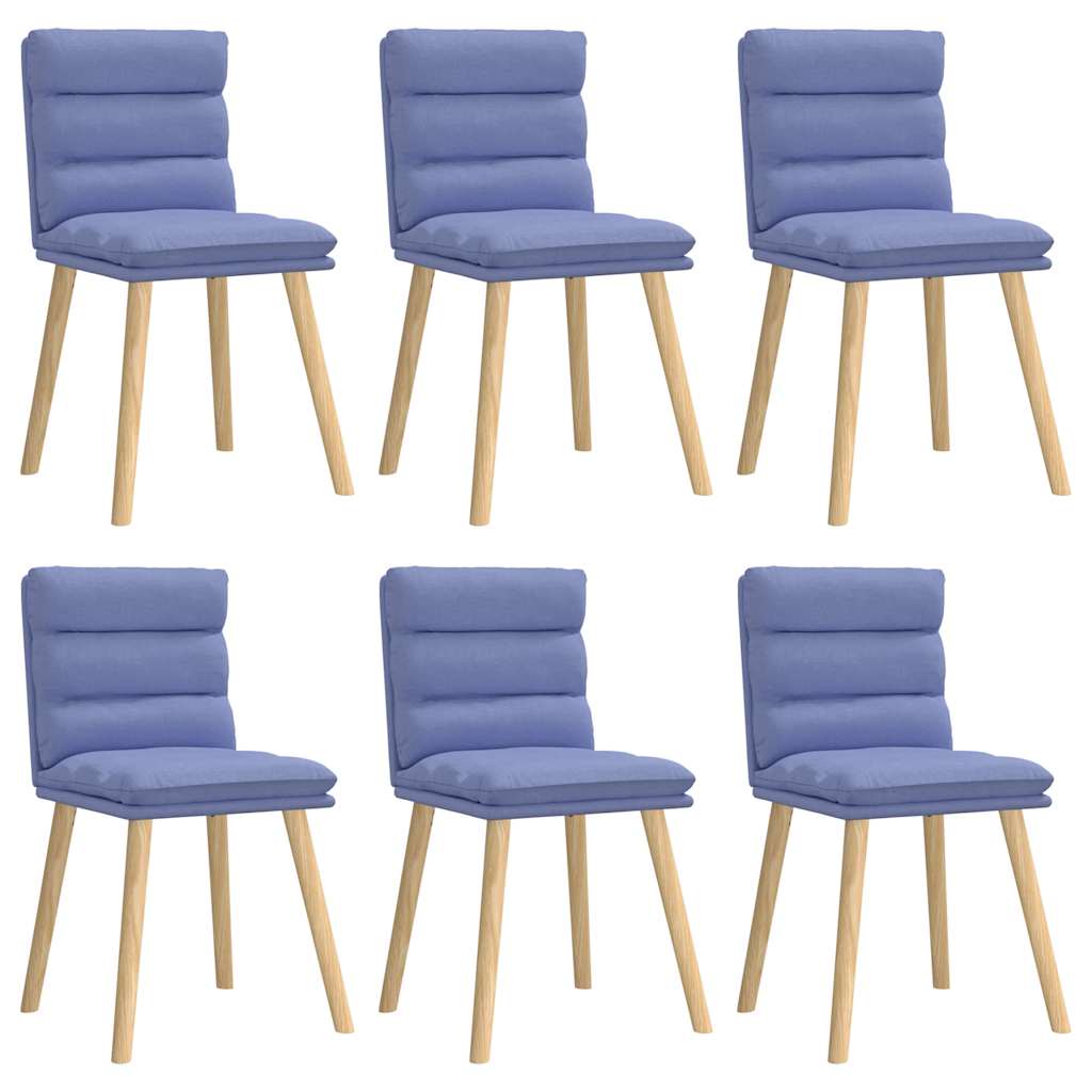 spisebordsstole 6 stk. Jeans blåt stof