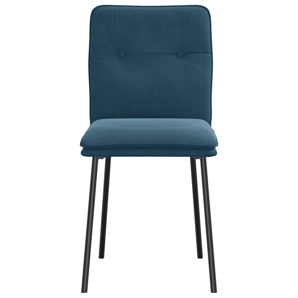 spisebordsstole 6 stk. velour blå