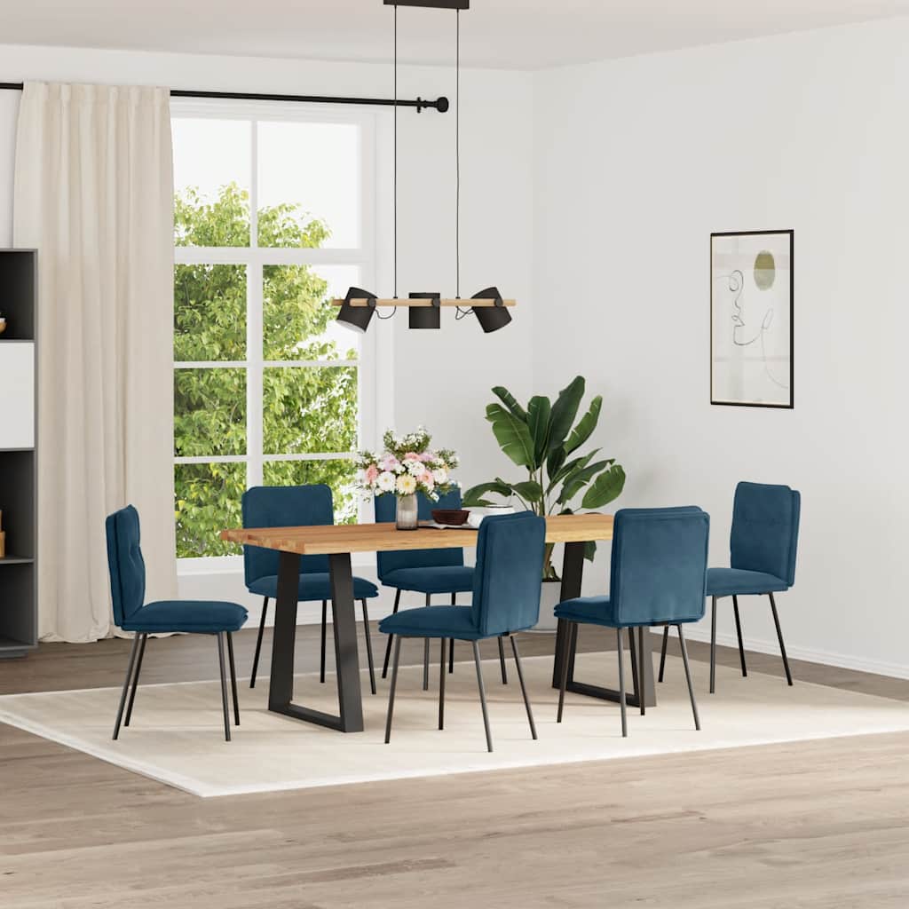 spisebordsstole 6 stk. velour blå