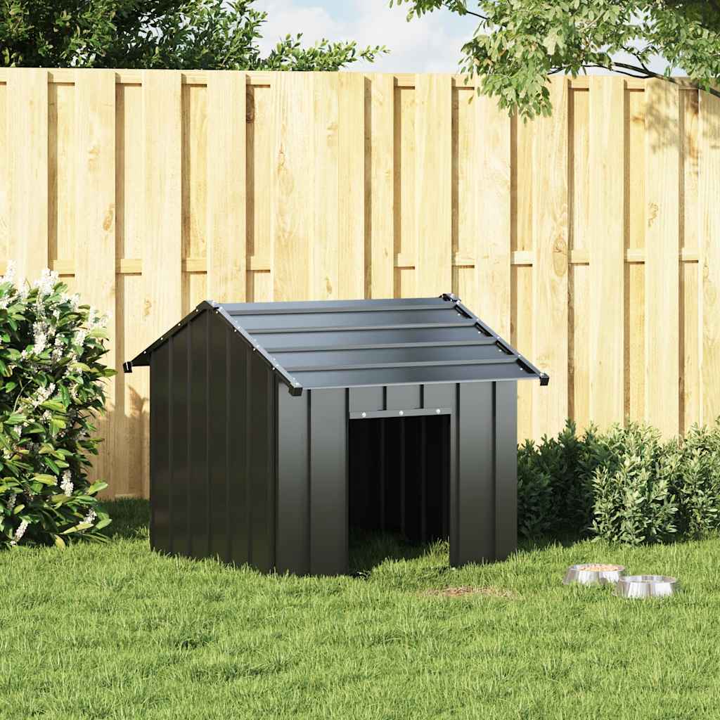 hundehus med tag 85x107x81 cm galvaniseret stål