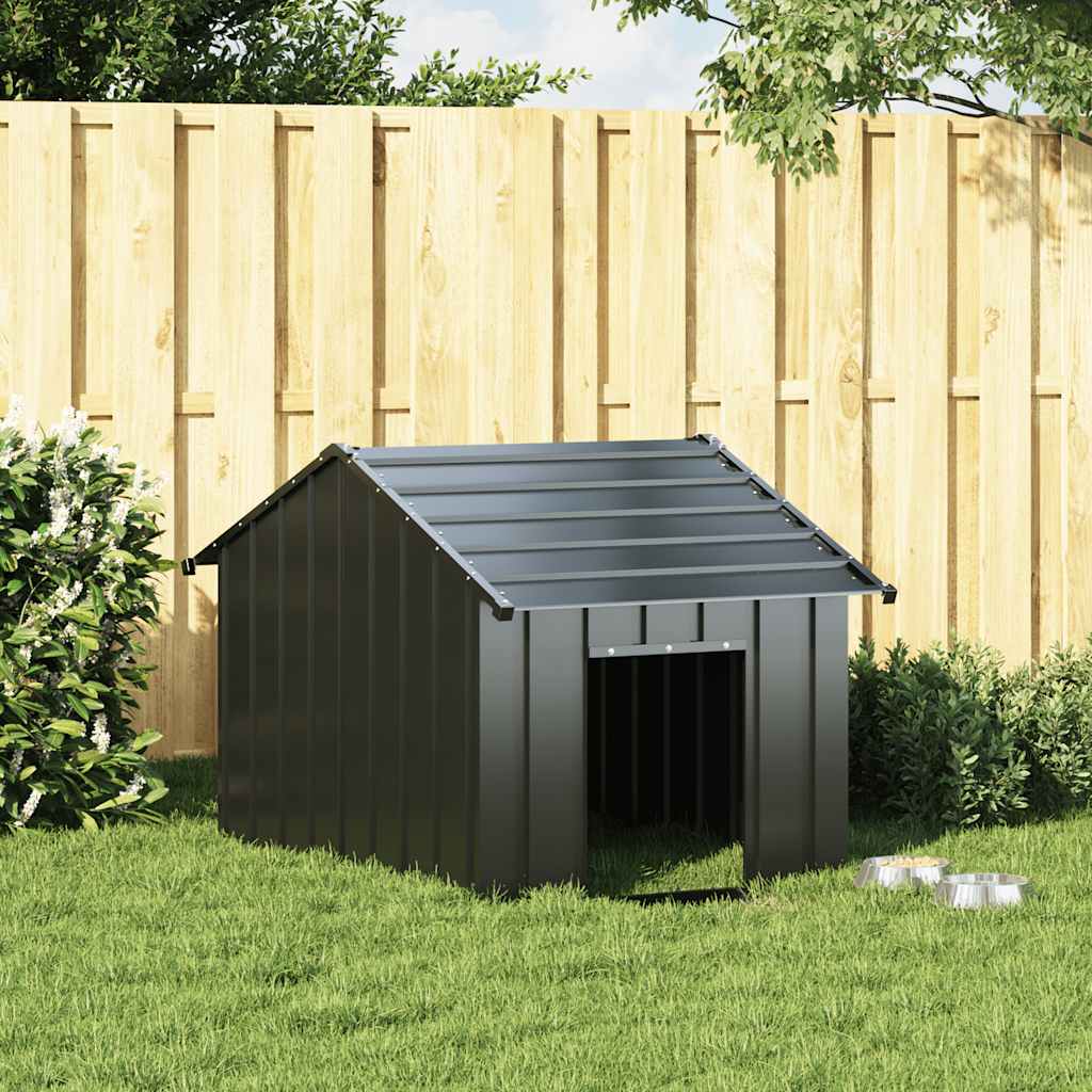 hundehus med tag 83x130x85 cm galvaniseret stål