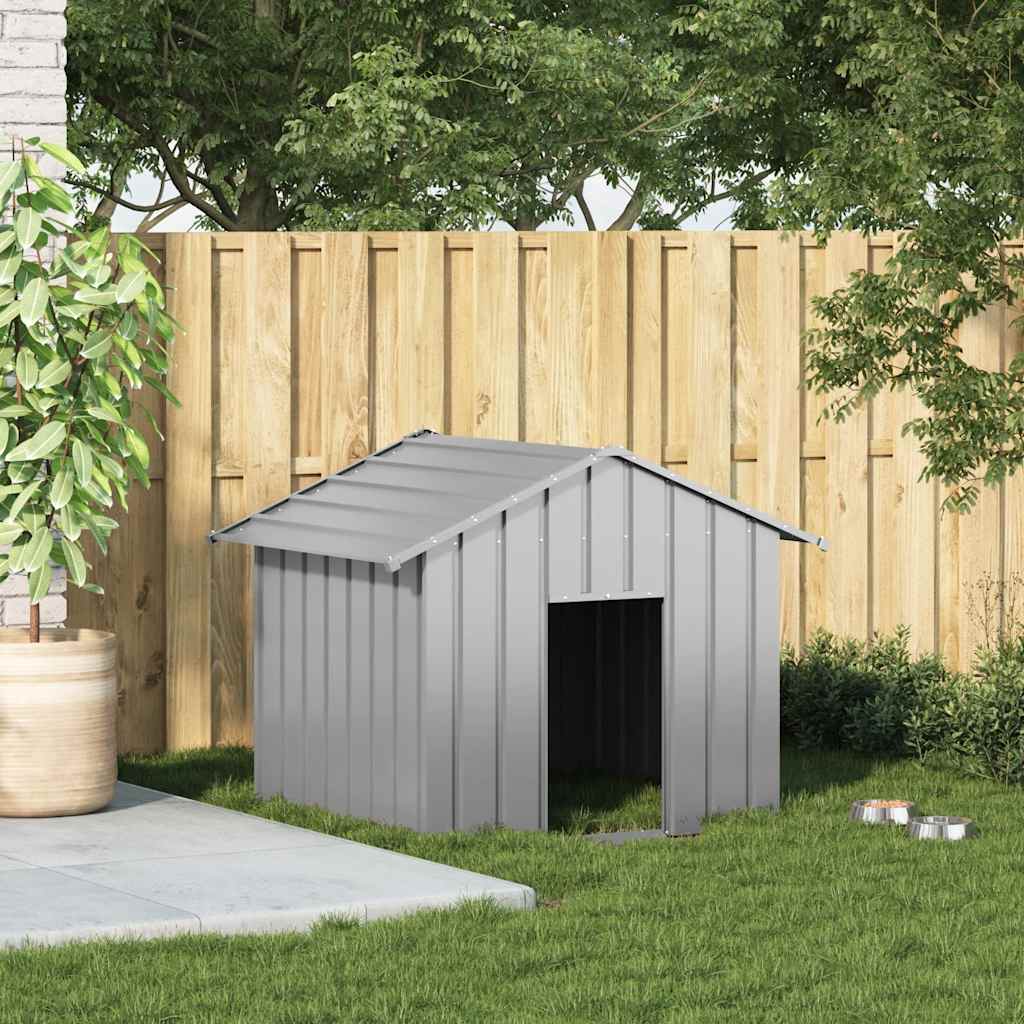 hundehus med tag 131x101x102 cm galvaniseret stål