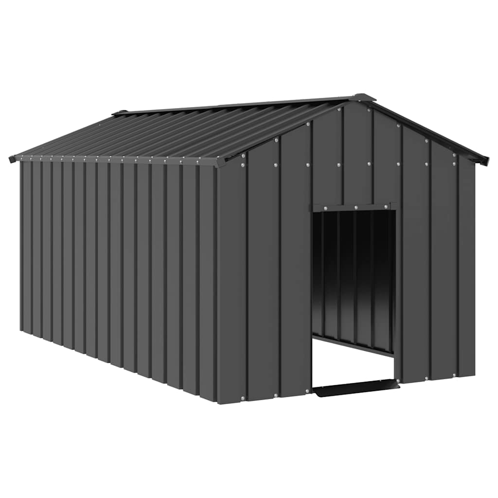 hundehus med tag 114x202x101 cm galvaniseret stål