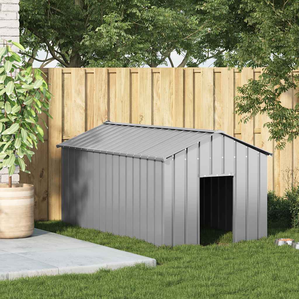 hundehus med tag 114x202x101 cm galvaniseret stål