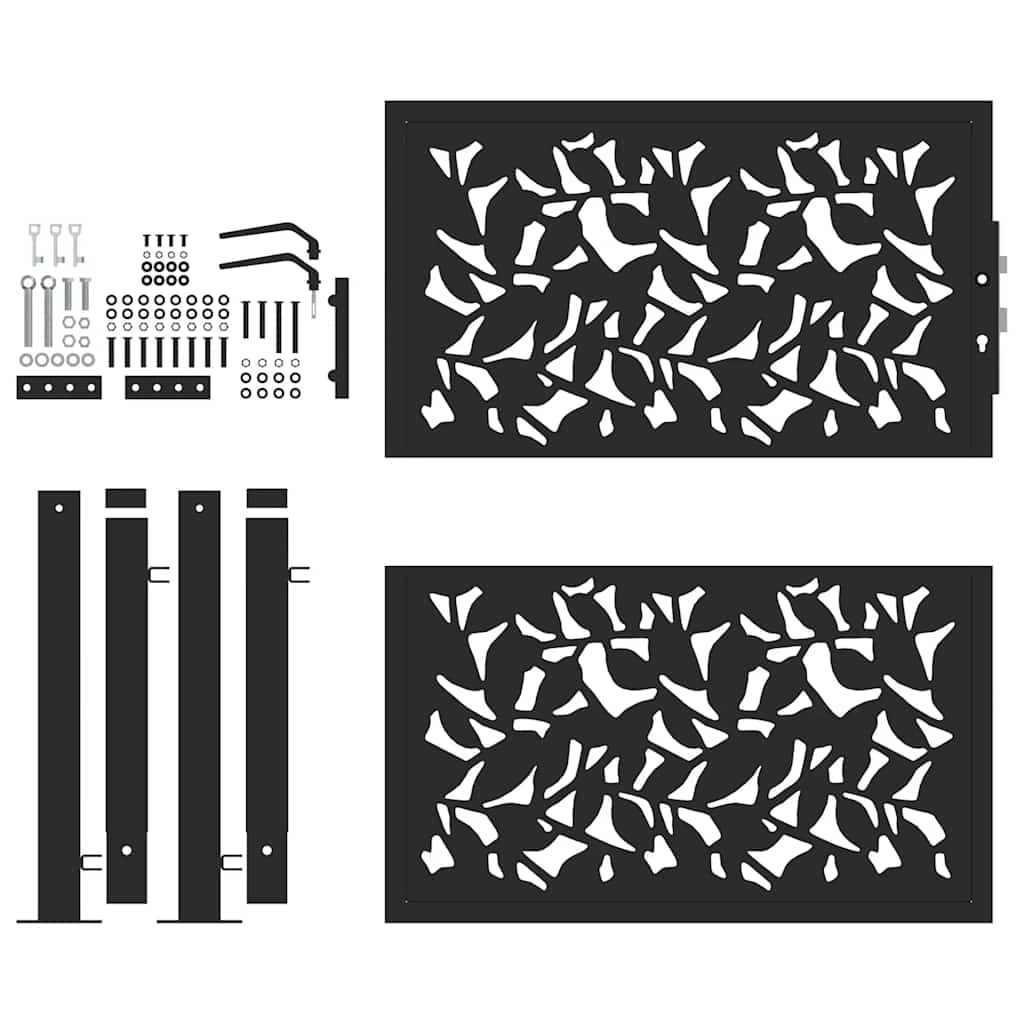 havelåge sort 100x100 cm stålbladdesign