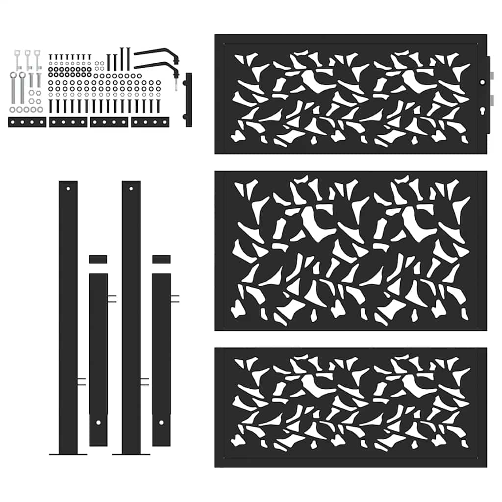 havelåge sort 100x125 cm stålbladdesign