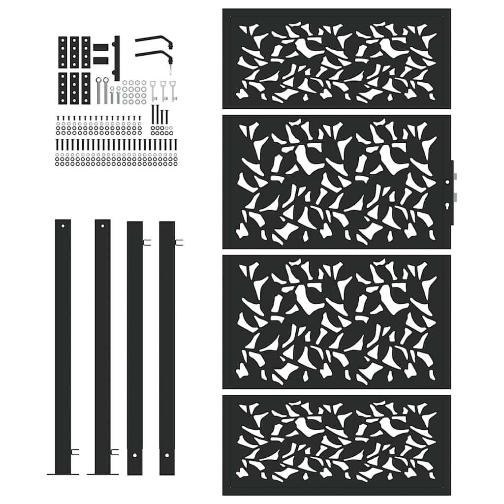 havelåge sort 100x175 cm stålbladdesign