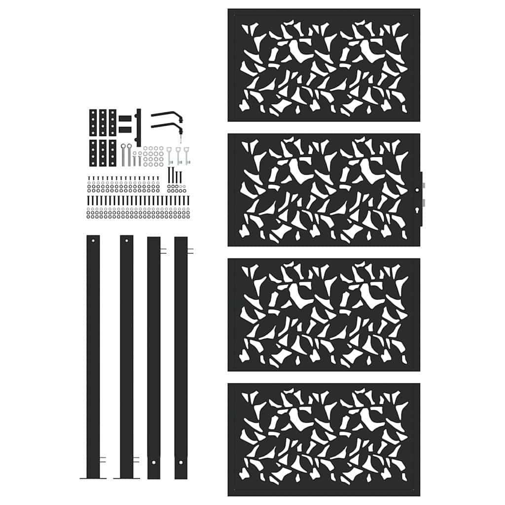 havelåge sort 100x200 cm stålbladdesign