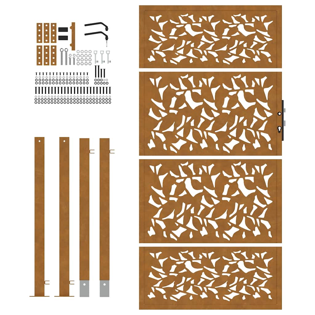 havelåge 100x200 cm vejrbestandigt stålbladdesign