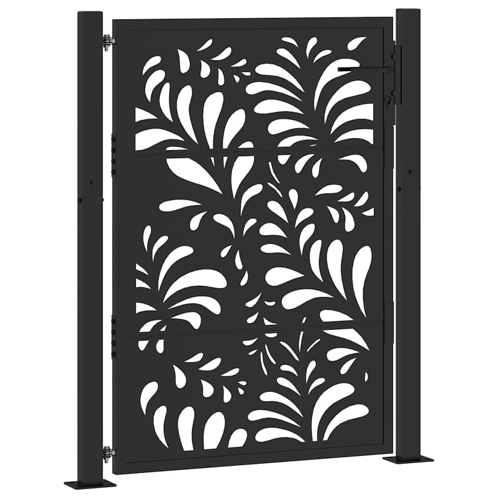 havelåge sort 100x125 cm stål bølgedesign