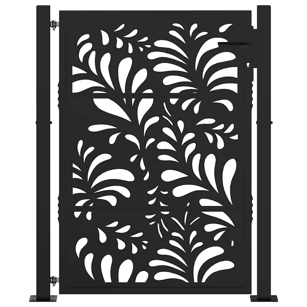 havelåge sort 100x125 cm stål bølgedesign