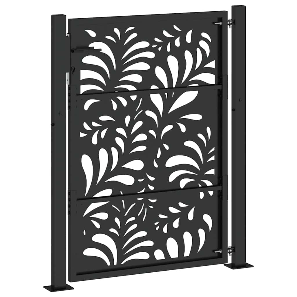 havelåge sort 100x125 cm stål bølgedesign