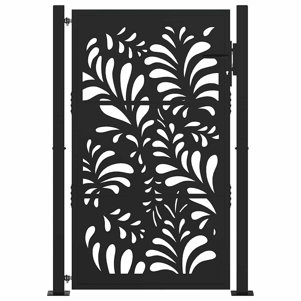 havelåge sort 100x150 cm stål bølgedesign
