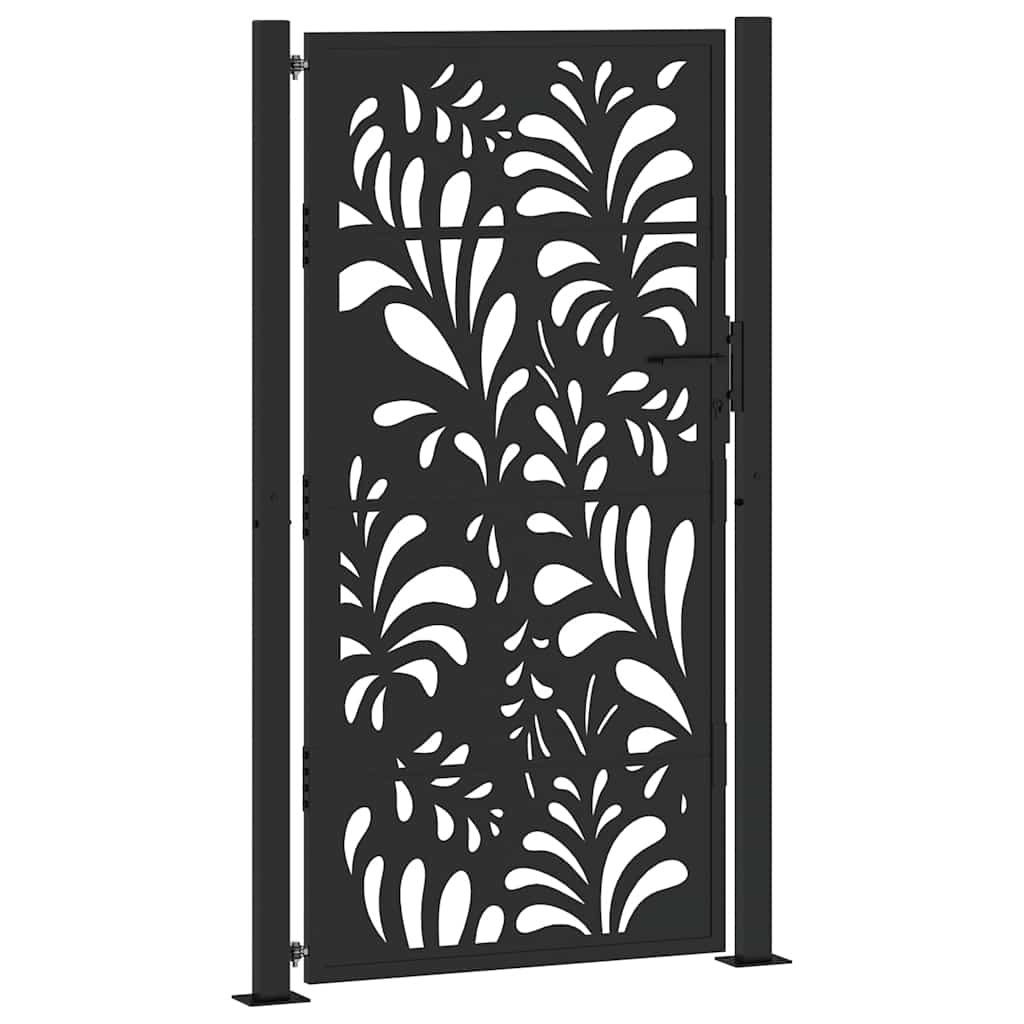 havelåge sort 100x175 cm stål bølgedesign