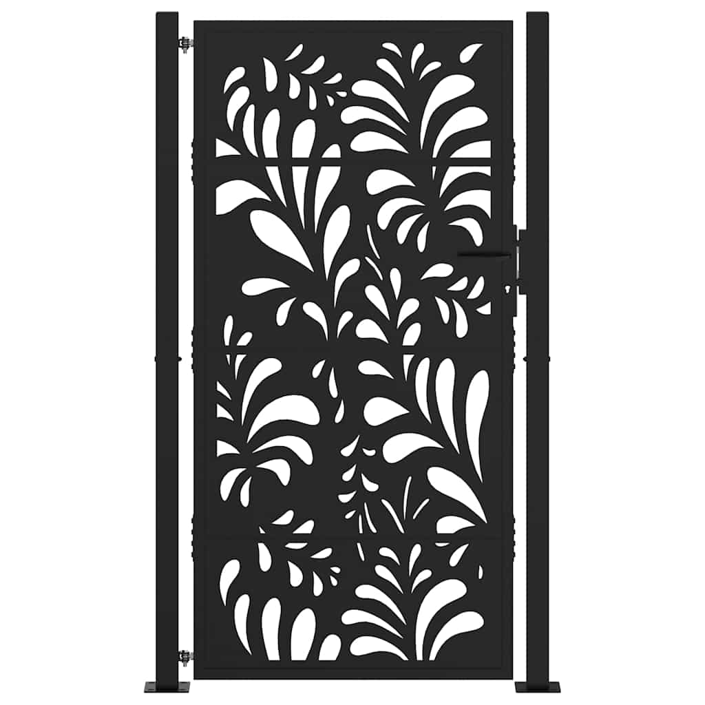 havelåge sort 100x175 cm stål bølgedesign