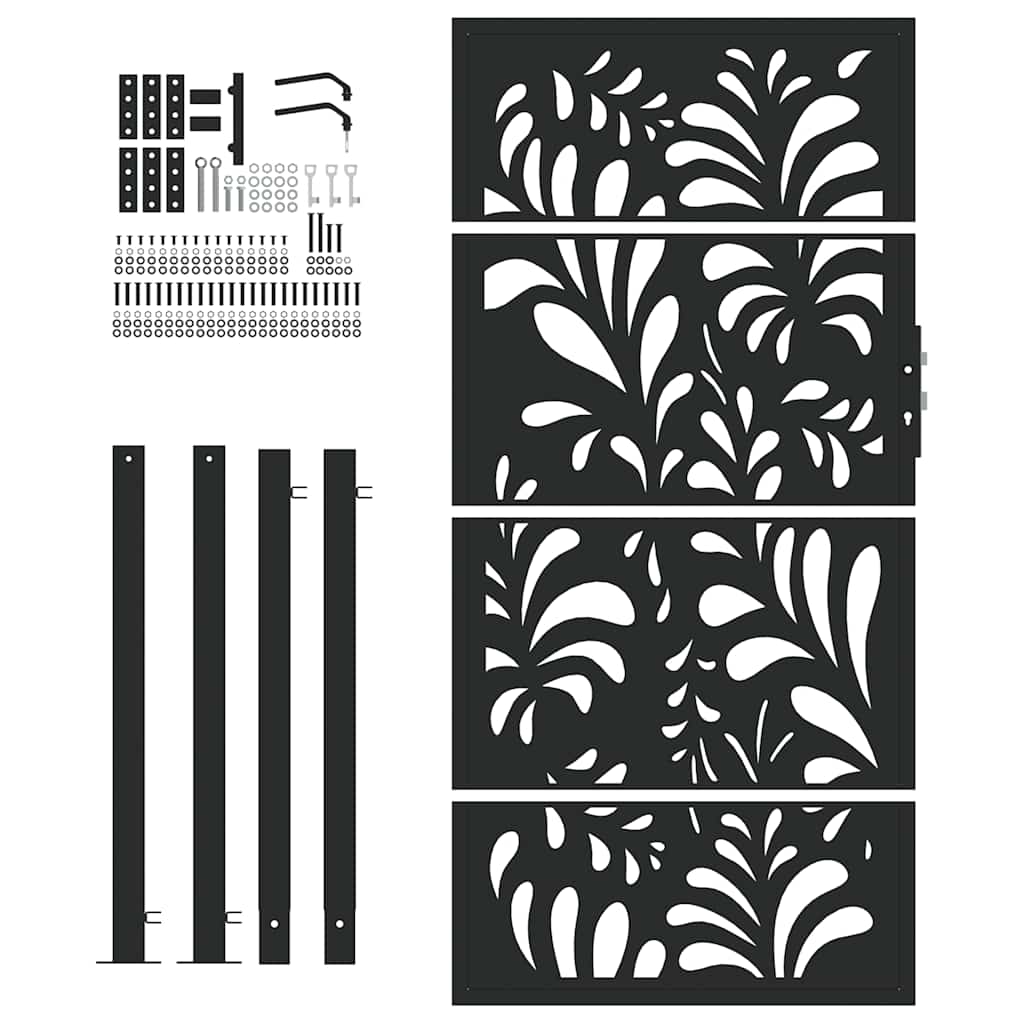 havelåge sort 100x175 cm stål bølgedesign