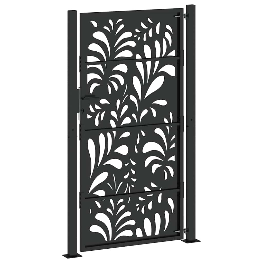 havelåge sort 100x175 cm stål bølgedesign