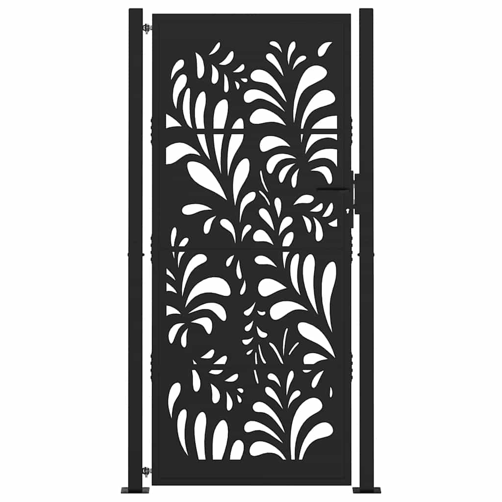 havelåge sort 100x200 cm stål bølgedesign