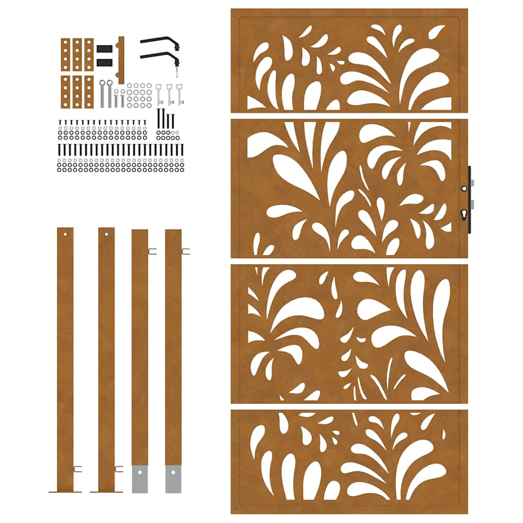 havelåge 100x175 cm vejrbestandigt stål bølgedesign