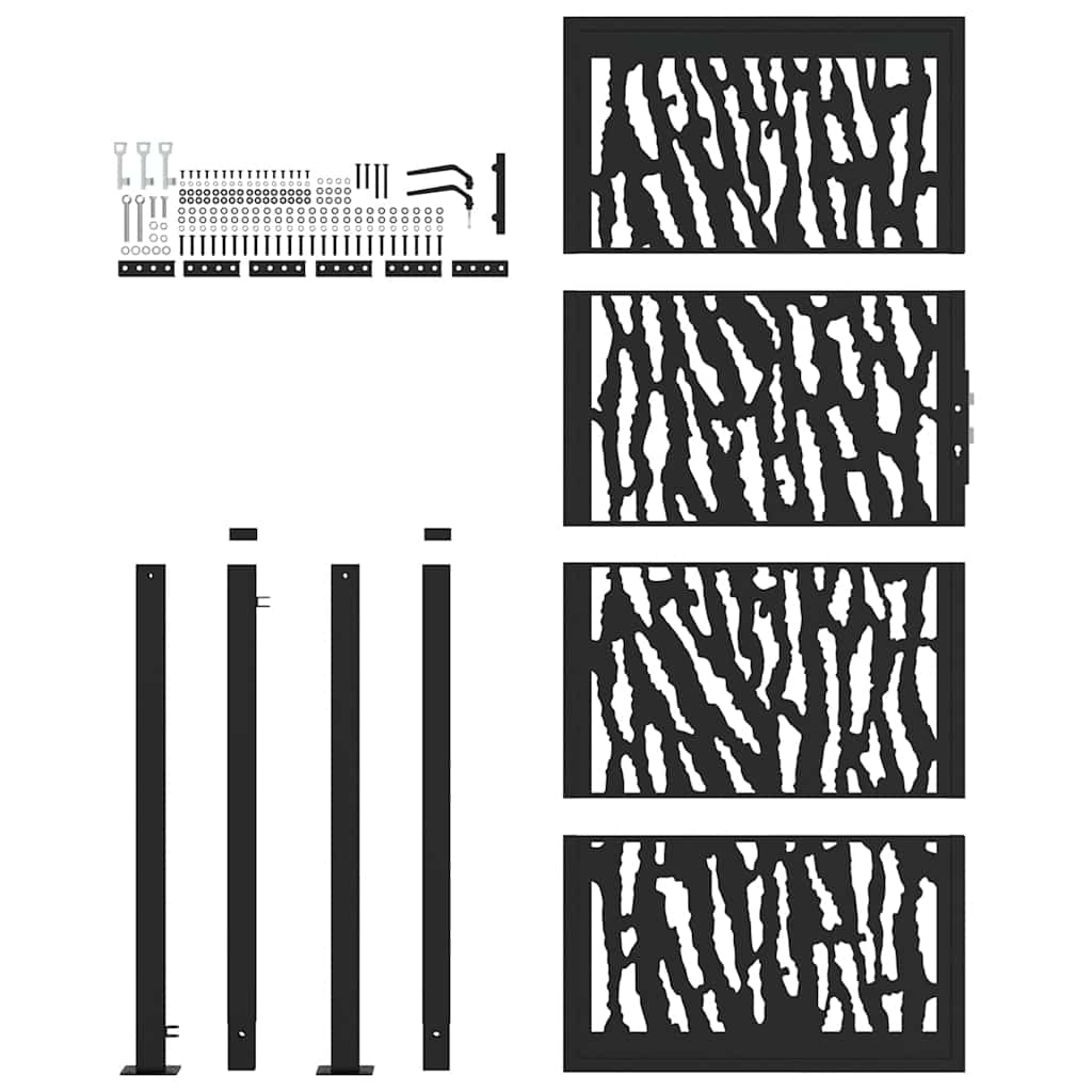 havelåge sort 100x200 cm stålspordesign