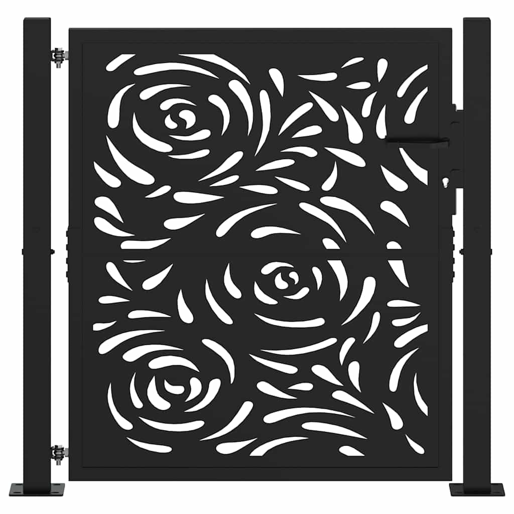 havelåge sort 100x100 cm stål flammedesign