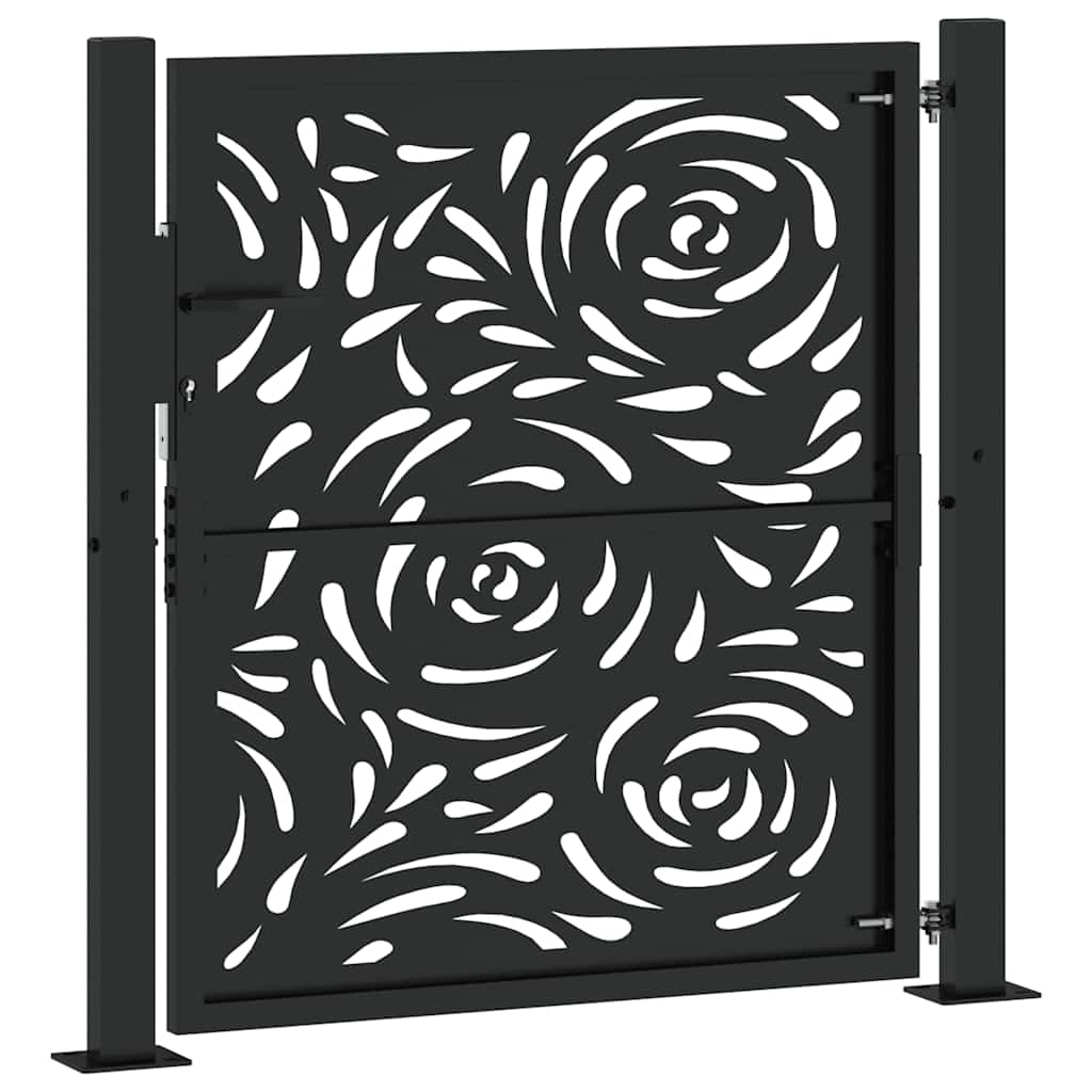 havelåge sort 100x100 cm stål flammedesign