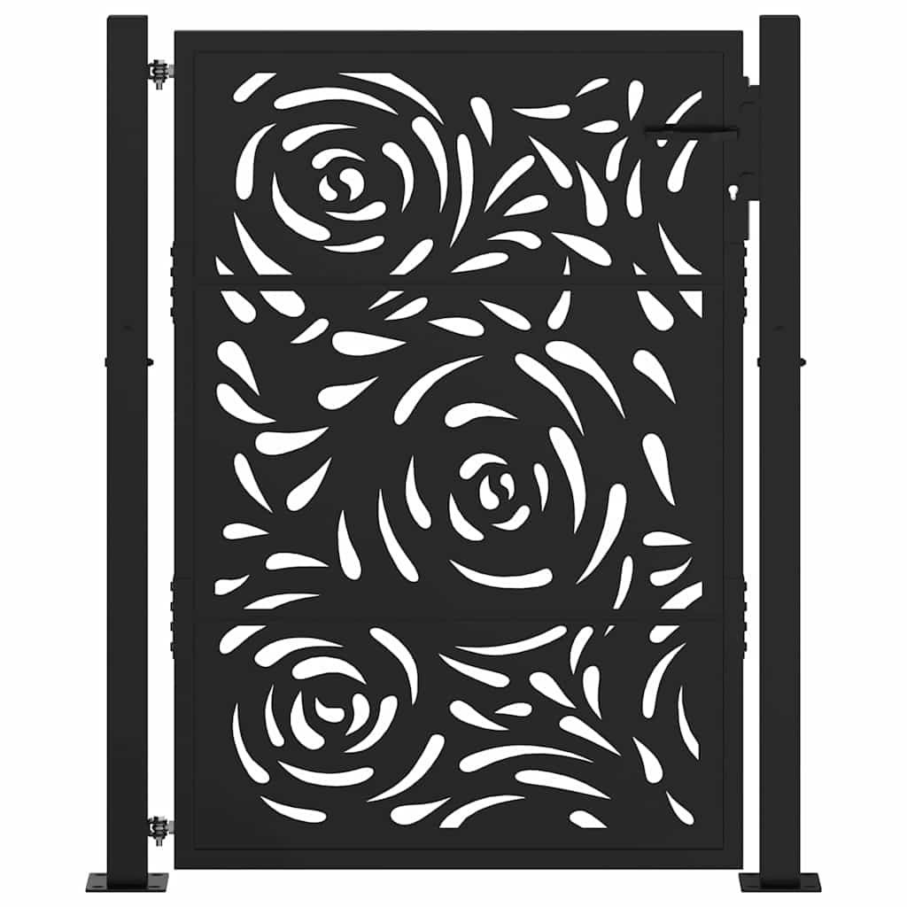 havelåge sort 100x125 cm stål flammedesign