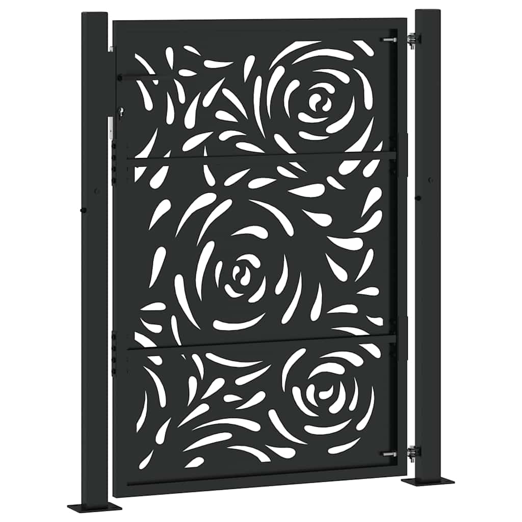 havelåge sort 100x125 cm stål flammedesign