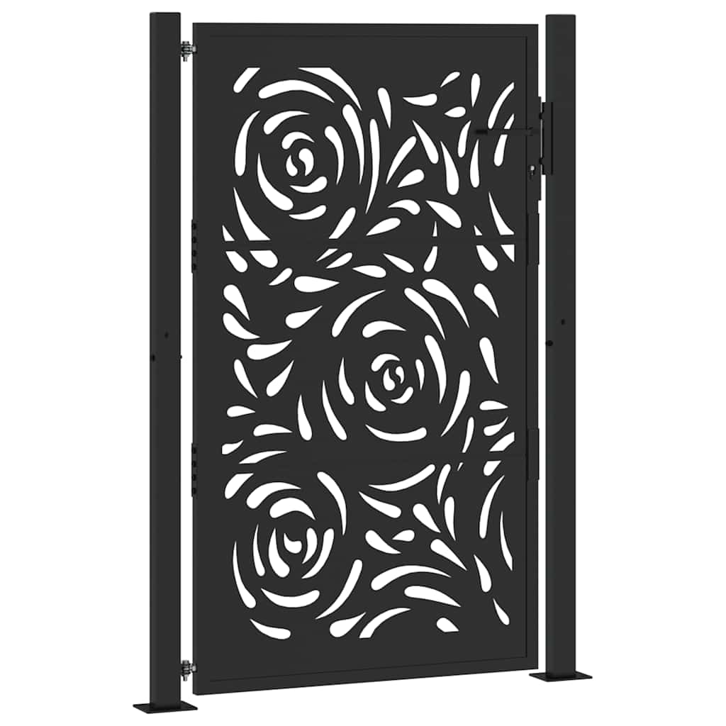 havelåge sort 100x150 cm stål flammedesign