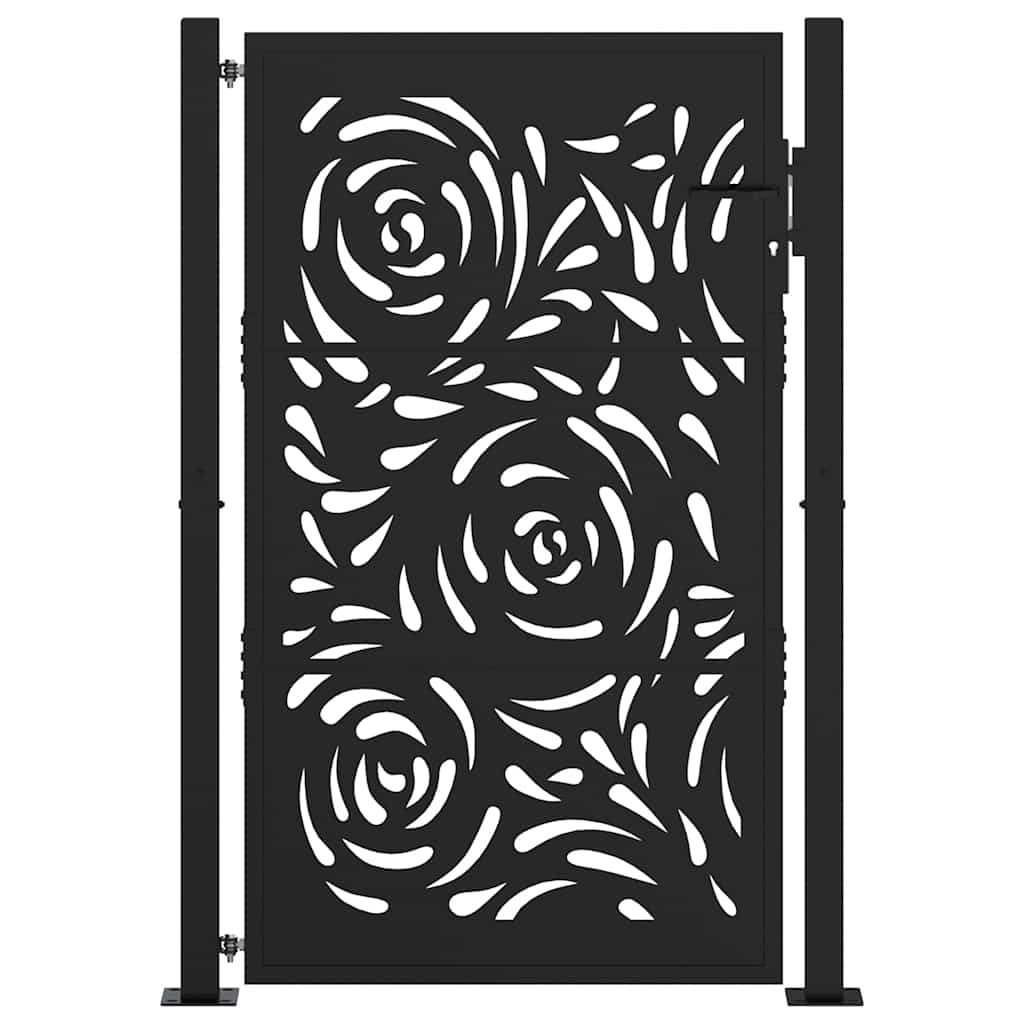 havelåge sort 100x150 cm stål flammedesign