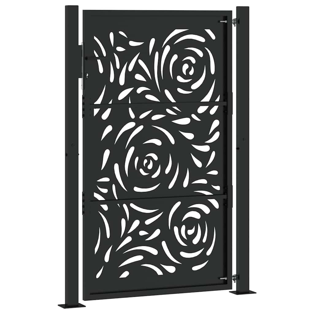 havelåge sort 100x150 cm stål flammedesign
