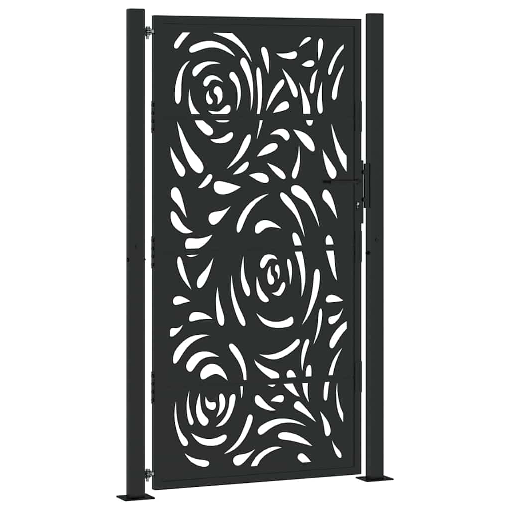 havelåge sort 100x175 cm stål flammedesign
