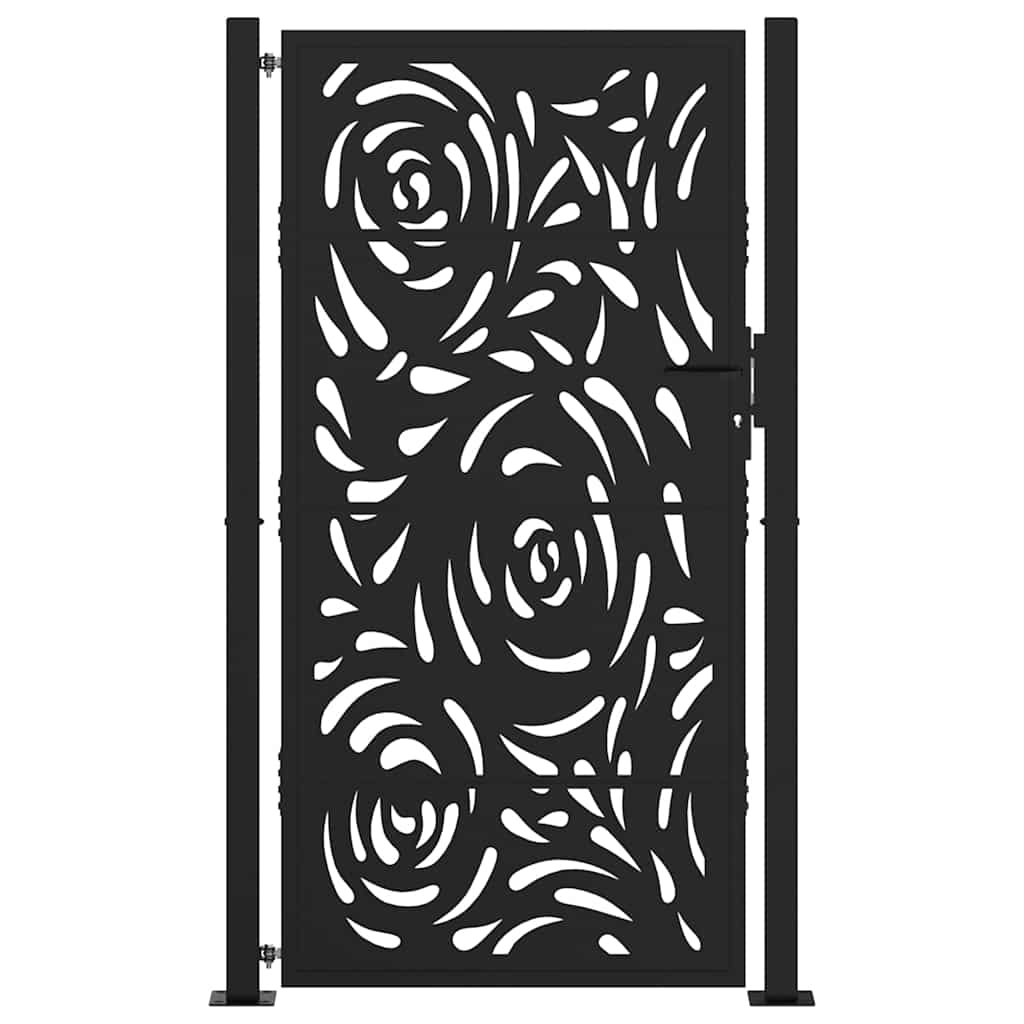 havelåge sort 100x175 cm stål flammedesign