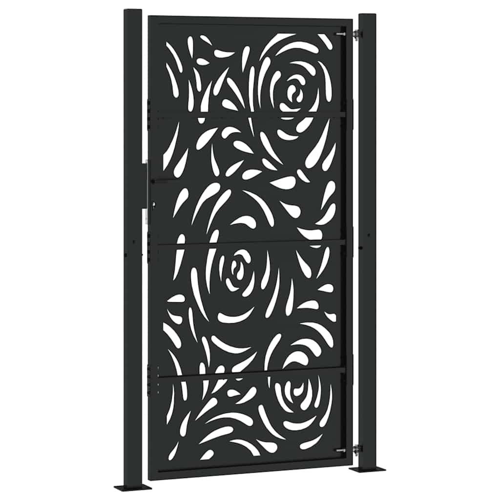havelåge sort 100x175 cm stål flammedesign