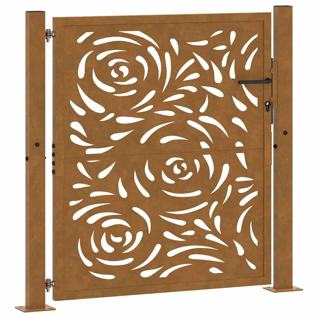 havelåge 100x100 cm vejrbestandigt stål flammedesign