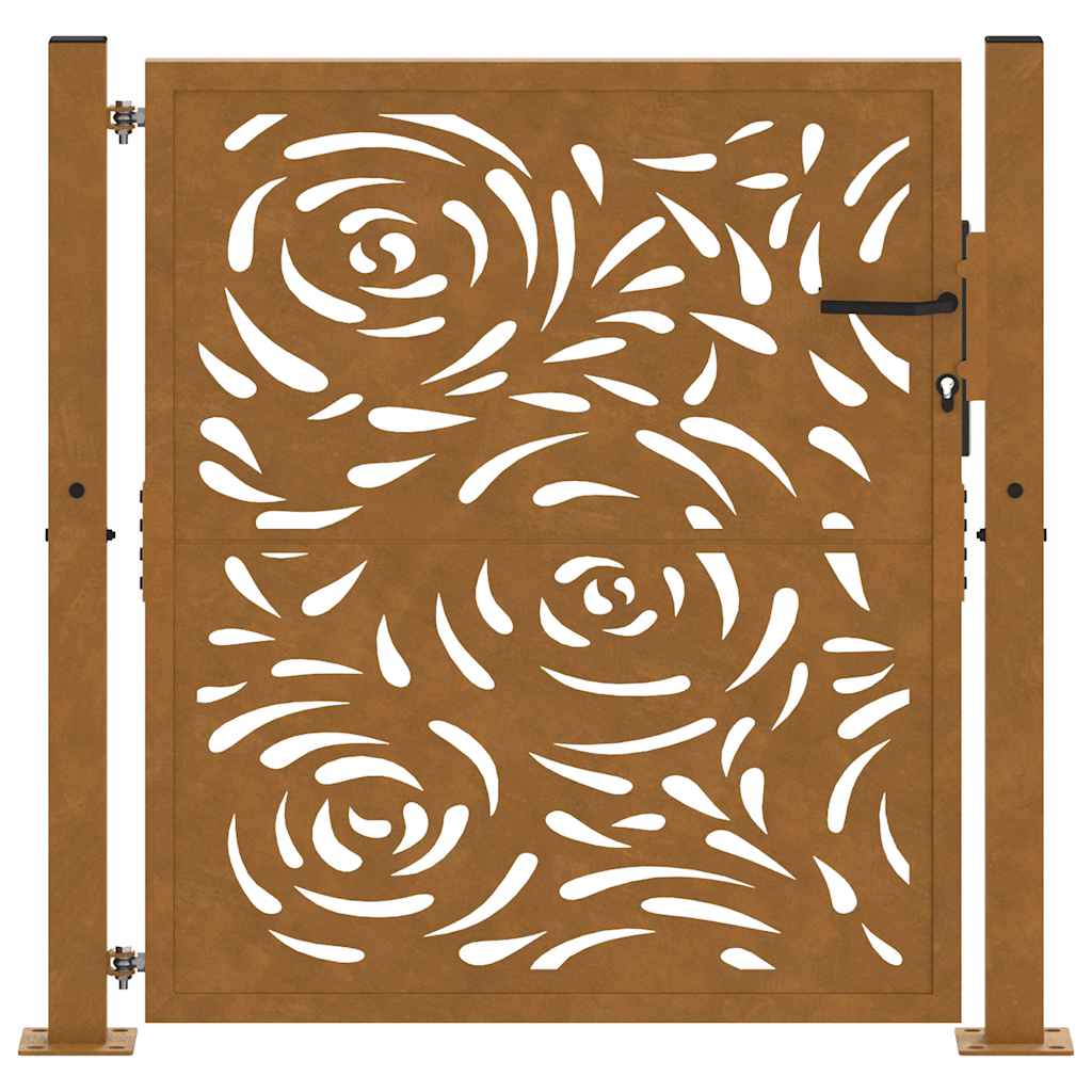 havelåge 100x100 cm vejrbestandigt stål flammedesign