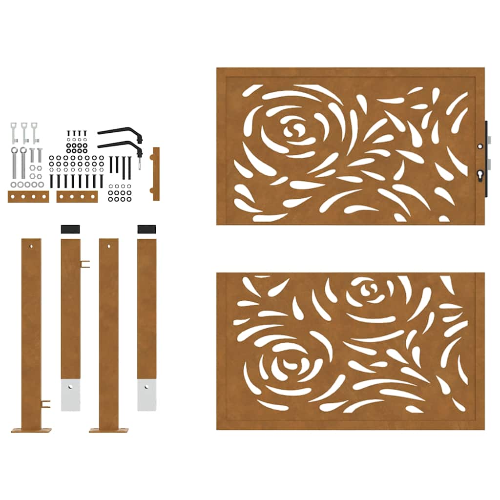 havelåge 100x100 cm vejrbestandigt stål flammedesign