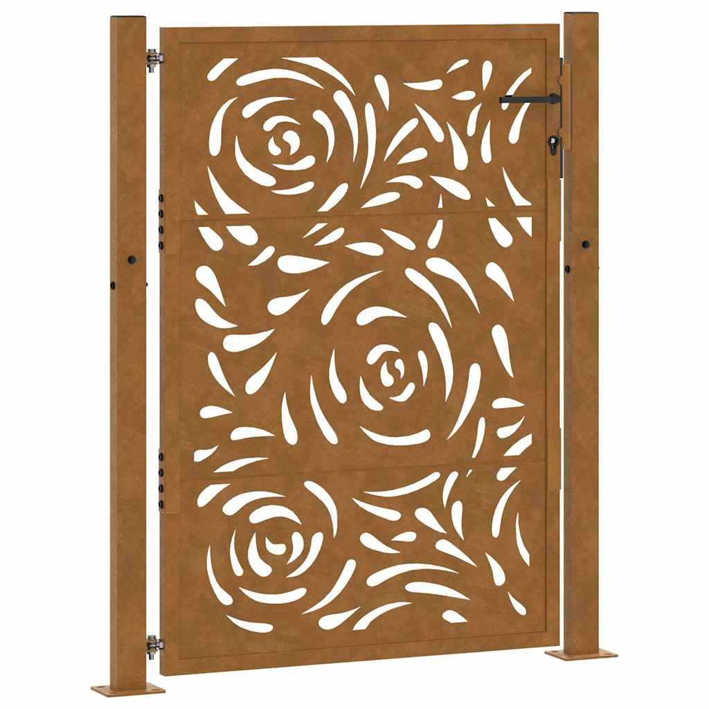 havelåge 100x125 cm vejrbestandigt stål flammedesign