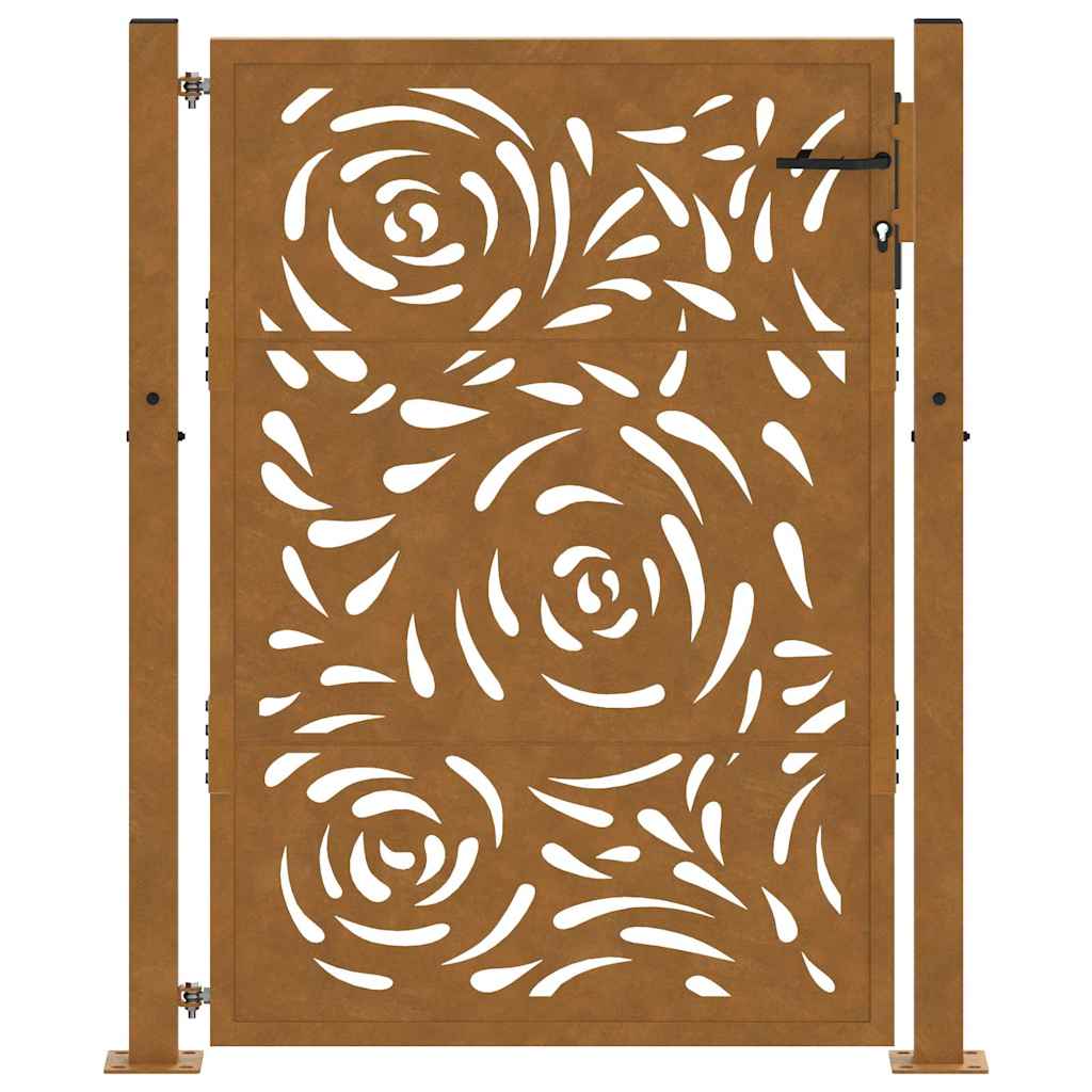 havelåge 100x125 cm vejrbestandigt stål flammedesign