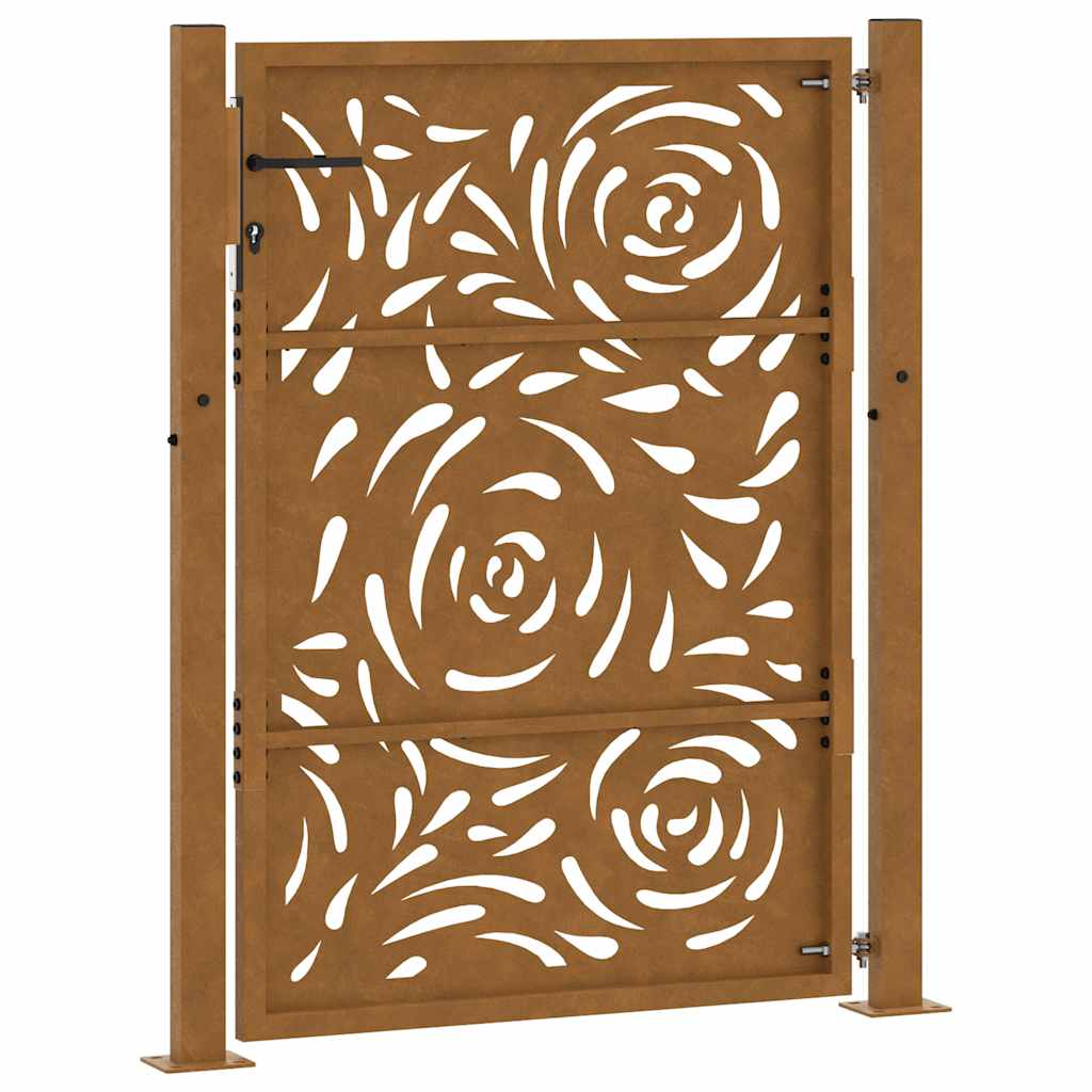 havelåge 100x125 cm vejrbestandigt stål flammedesign
