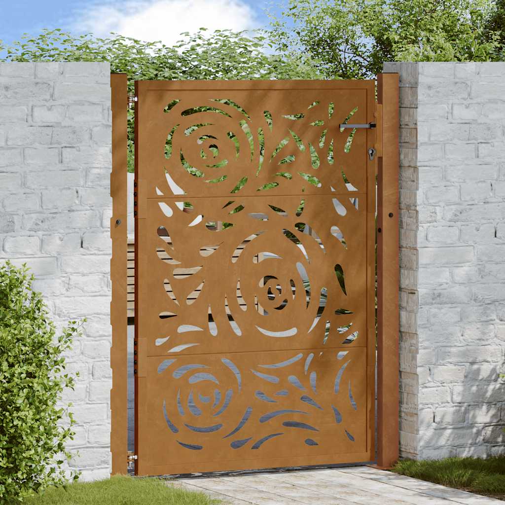 havelåge 100x125 cm vejrbestandigt stål flammedesign